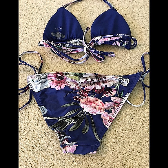 🆕🔥RACHEAL ROY:VERY CUTE-BLUE&FLORAL CHEEKINY 👙SNICH  BOTTOMS TO MAKE BOOTYPOP - Picture 7 of 14